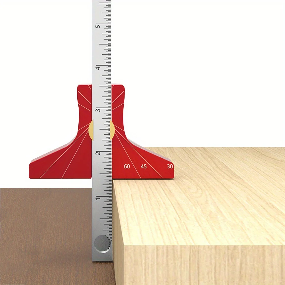 Aluminiowy wysokościomierz do drewna, liniowy trasownik, narzędzie do rysowania równoległych linii, wielofunkcyjny marker do majsterkowania w drewnie.