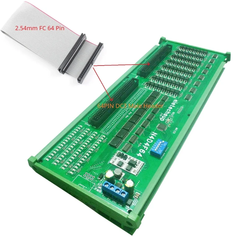 Modbus RTU avec port d'entrée et de sortie, communication d'isolement, quantité de commutateur numérique, PLC IO, 6 000 cartes, NPN, 64DI-64DO, 12V, 24V, RS485