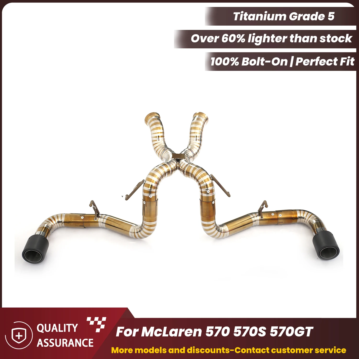 

Спортивная прямая титановая выхлопная система ECCF Catback для McLaren 570, 570S, 570GT: Агрессивный звук выхлопа, простая установка