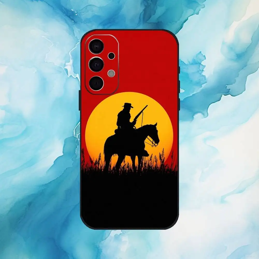 حافظة هاتف Red Dead R-Redemption 2 لهاتف سامسونج S25، S24، S21، S22، S23، S30، Ultra، S20، Plus، Fe، Lite، Note، 10,9,5G غطاء أسود
