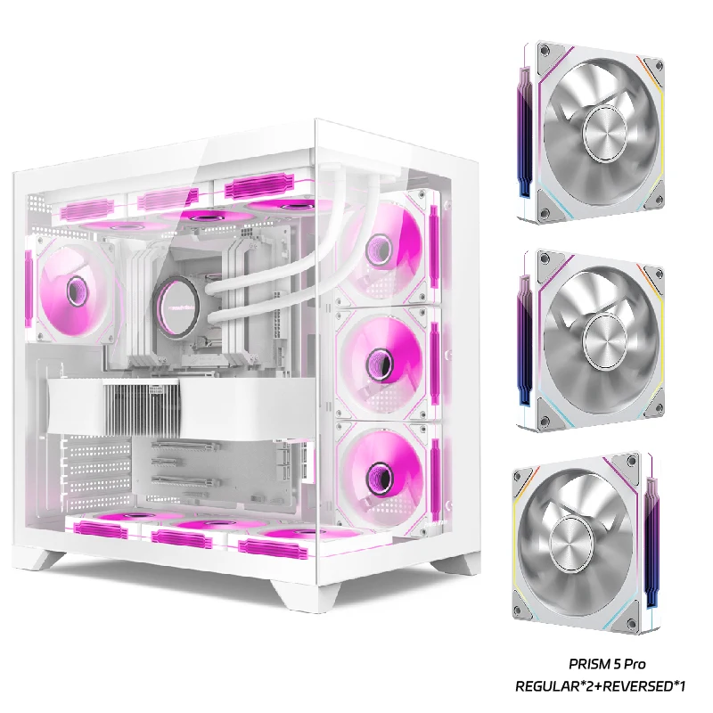 Elektrische trein Dreamland PRO ATX moederbord PC gaming 360° watergekoelde kamer met zeezicht Dubbelzijdige glazen gamingcomputerbehuizing