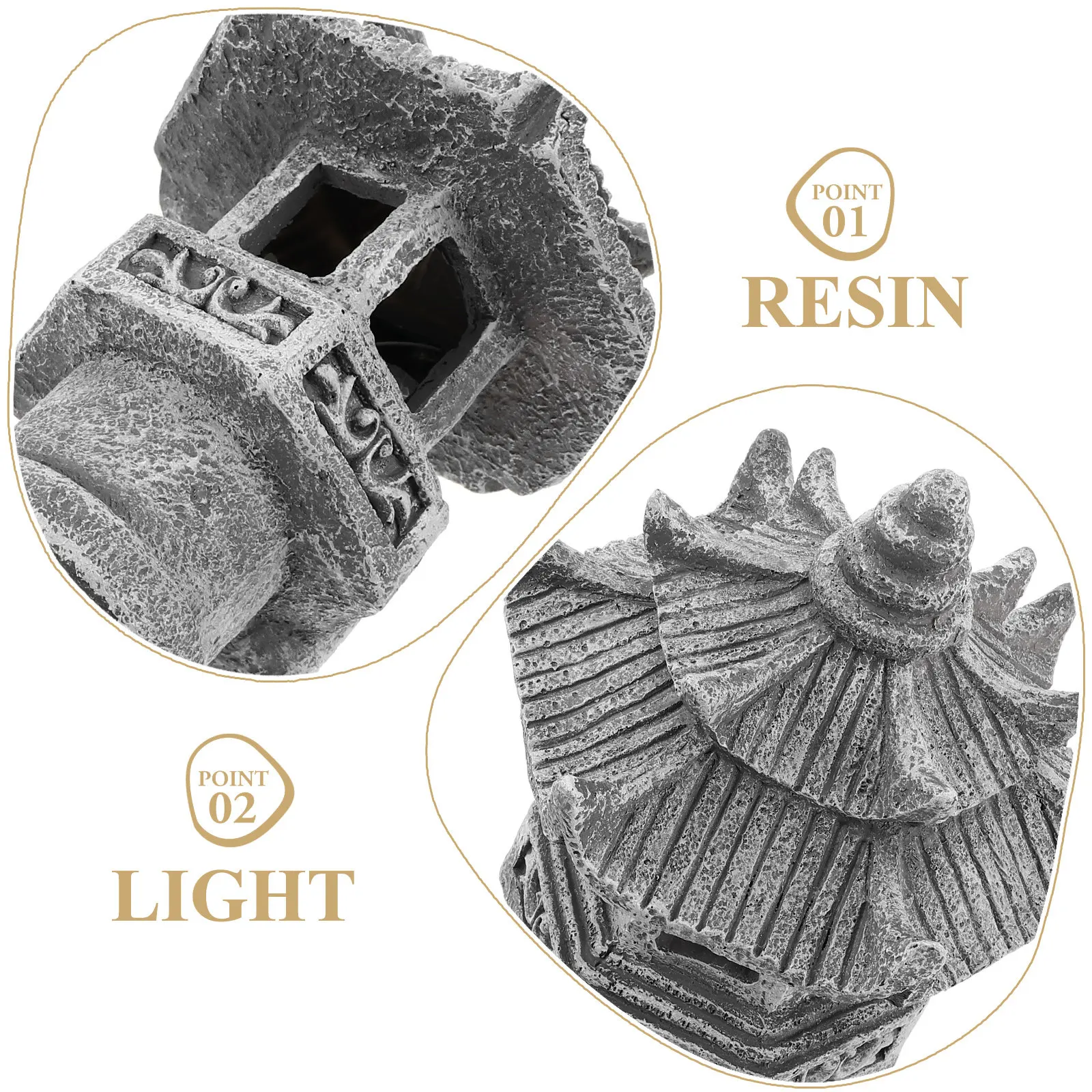 Garden Landscape Sculpture Resin Balcony Lantern Zen Statue Outdoor Lawn Figurine Decoration