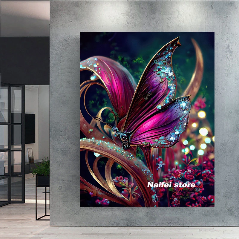 Colorful Butterfly 5D DIY Diamond Painting Fantasy Insect Picture Full Diamond Mosaic Embroidery Art Cross Stitch Kit Home Decor