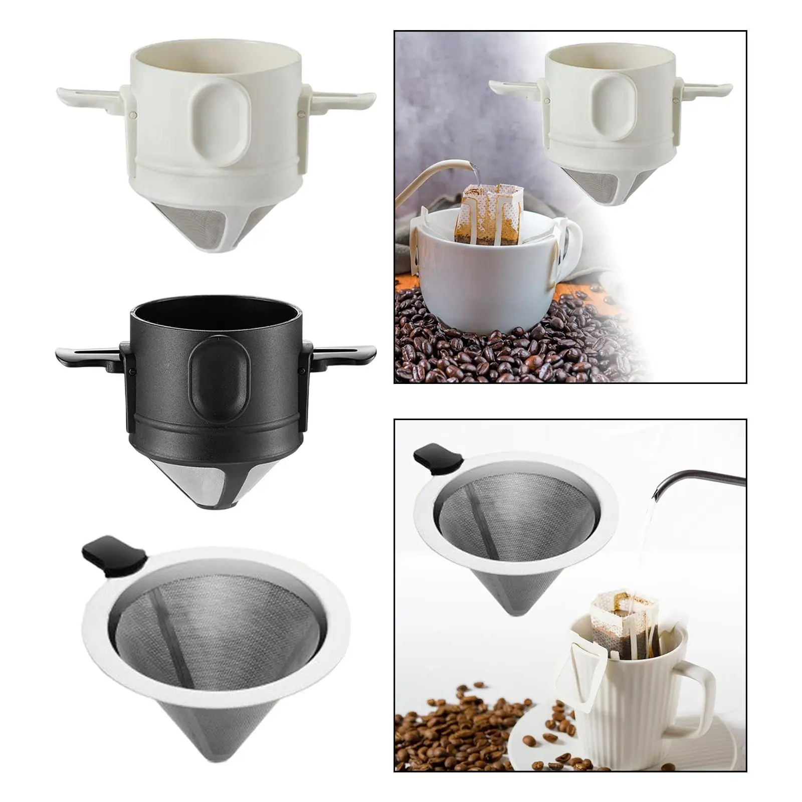

Кофеварка Pour Over, портативный многоразовый фильтр для кофе из нержавеющей стали,