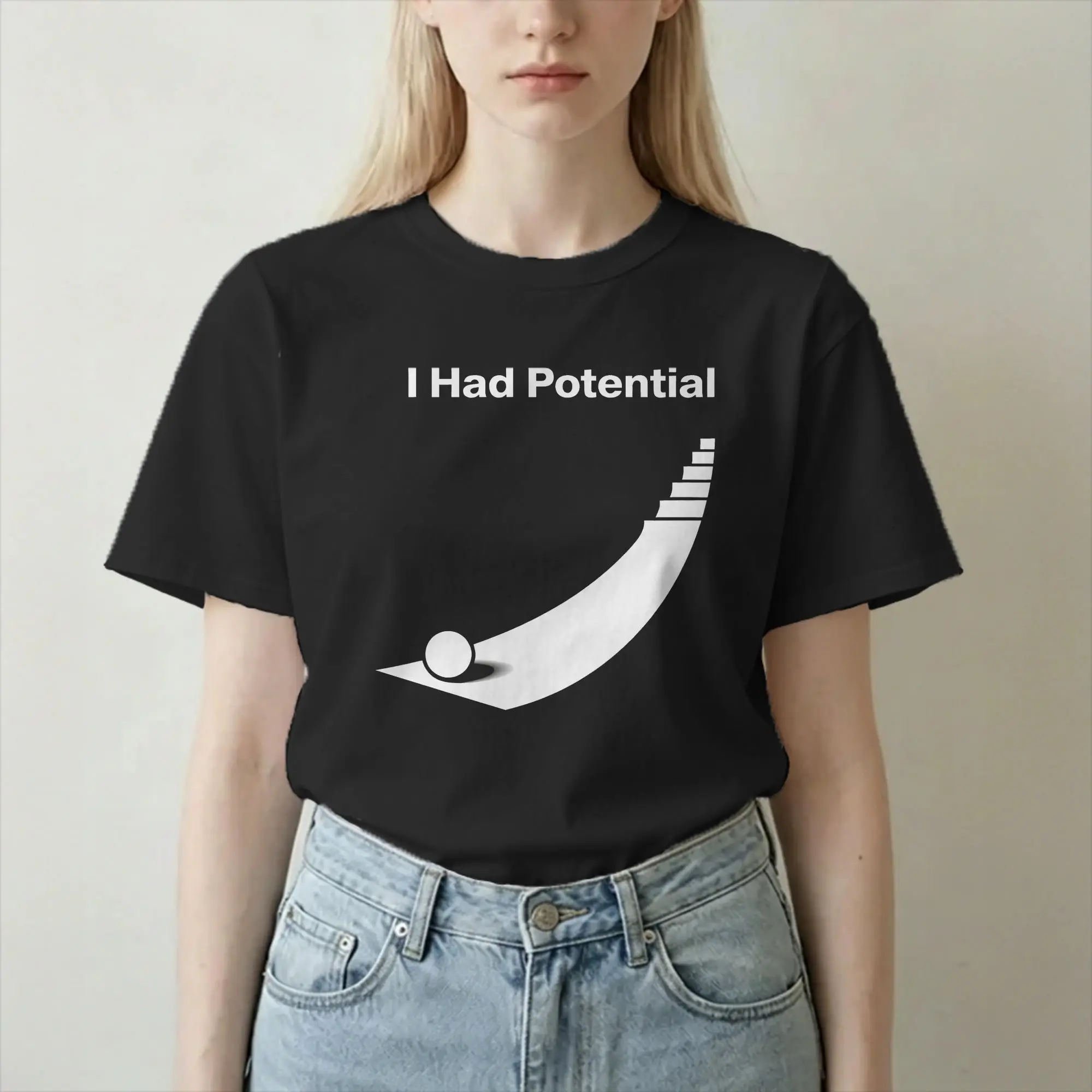 I Had Potential Sarcastic Quote  T-Shirts for Men Women Project Hail Mary  Novelty 100% Cotton Tees O Neck T Shirts Plus Size