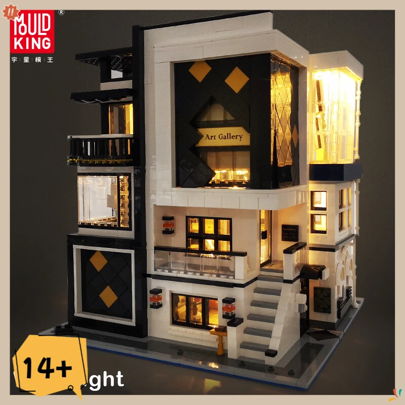 

Модель художественного музея MOULDKING со световым уличным пейзажем, архитектурная серия, строительные блоки, модная коллекция украшений, 16043 3536 шт.