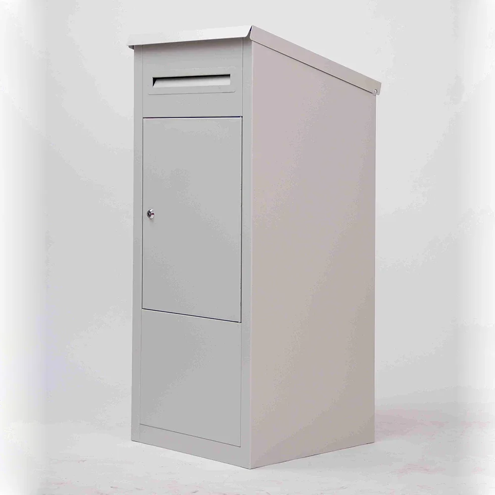 Freestanding Metal Mailbox Lockable Parcel Drop Box For Package Delivery Storage Post Application