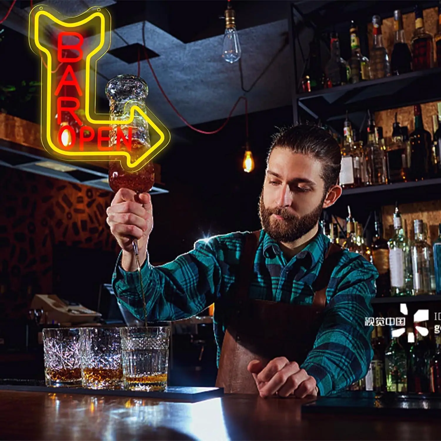 Bar Open Neon Sign Open USB Dimmable LED Neon Light for Man Cave Bar Pub Birthday Party Gift Business Bar Signs Signboard Light view 3