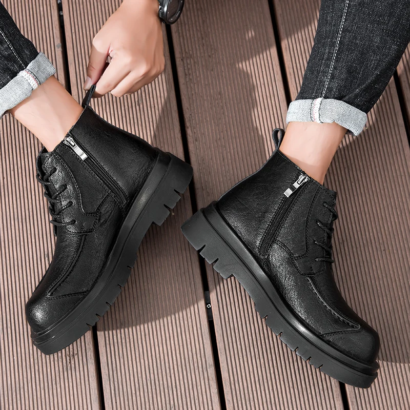 

Men's handmade boots Classic high-quality gentleman style Business Office Outdoor Fashion Street Autumn/Winter Thick soled