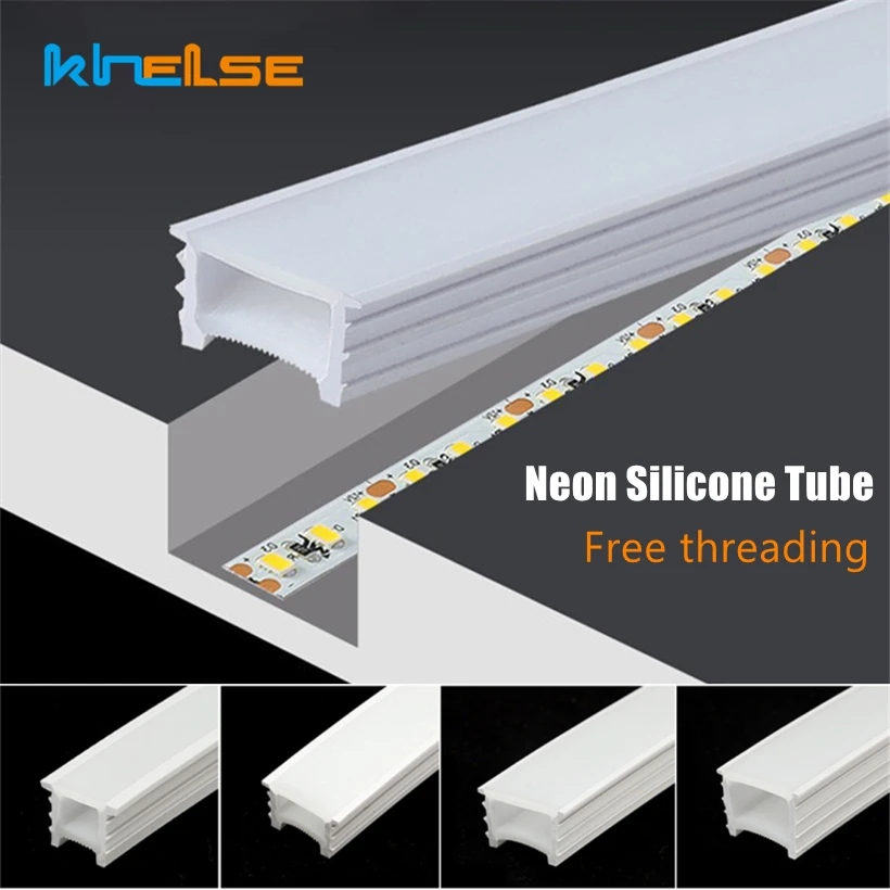 5m 1m LED Neon Rope Tube Recessed Thread-free Flexible Silicone Casing Strip Light IP67 Waterproof Soft Tape Decor Linear Lamp