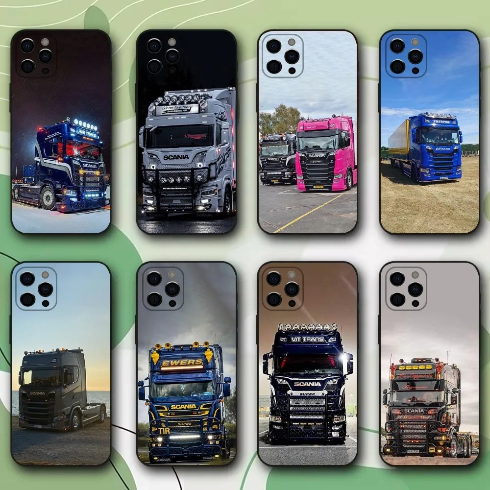 Trucks SA-AB Phone Case For Apple iPhone 15,14,13,12,11,Pro,X,XS,Max,XR,Plus,Mini S-SCANIAES Soft Black Cover