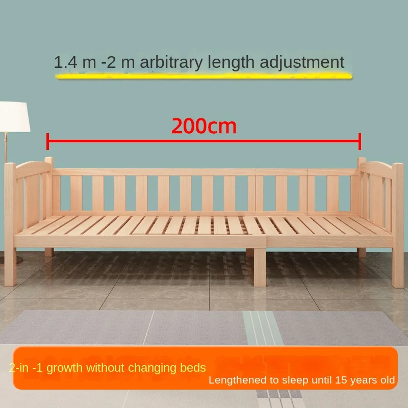 HXL Children\'s Bed Splicing Bed Full Solid Wood Widened Baby Small Bed Splicing Bed Splicing Bed