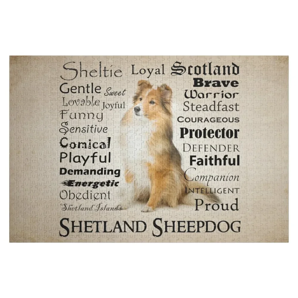 Sheltie Traits Jigsaw Puzzle Custom Wood Wooden Adults Puzzle