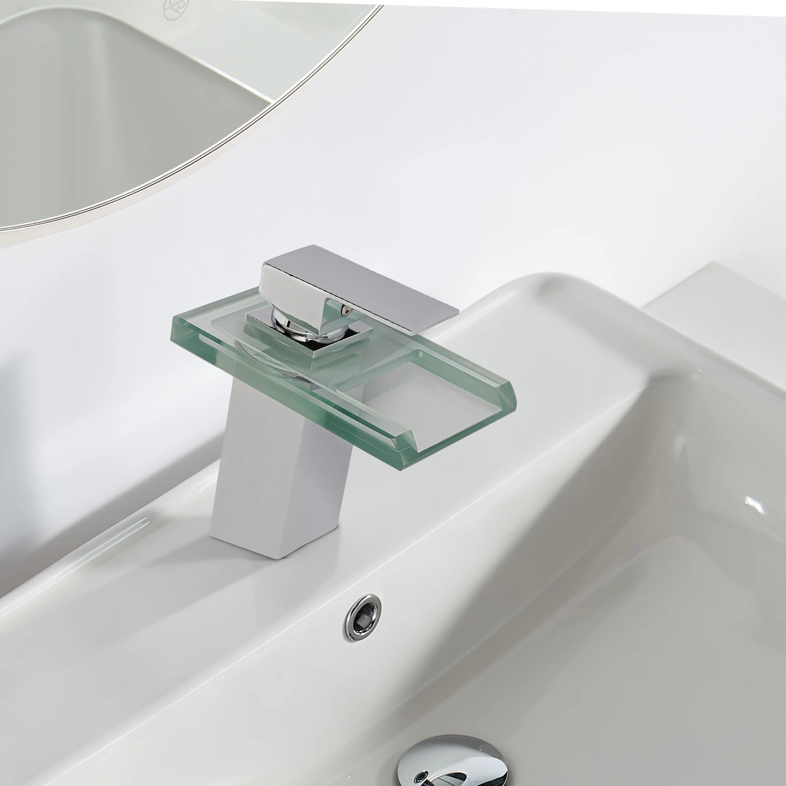 Robinet de salle de bain intelligent avec lumière de température, indicateur LED Anti-brûlure, Construction en laiton, robinet LED cascade, changement de couleur LED