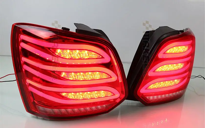 2pcs Car Styling Polo Tail Lights For 2011~2017 Polo Taillights LED Tail Lamp Rear Trunk Lamp drl+brake+reverse+turn Signal