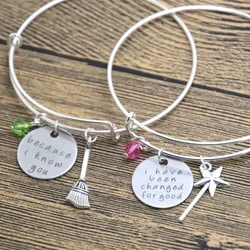 24pcs/lot best friend bracelet, wicked musical jewelry, changed for good, because I knew you, sister bangle set  wizard of Oz