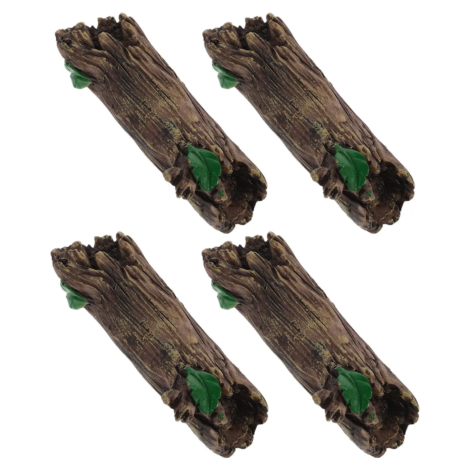 4Pcs Resin Mini Tree Stumps Detailed Texture Artificial Stump Decor for Fairy Garden Miniature House Accessories Terrarium