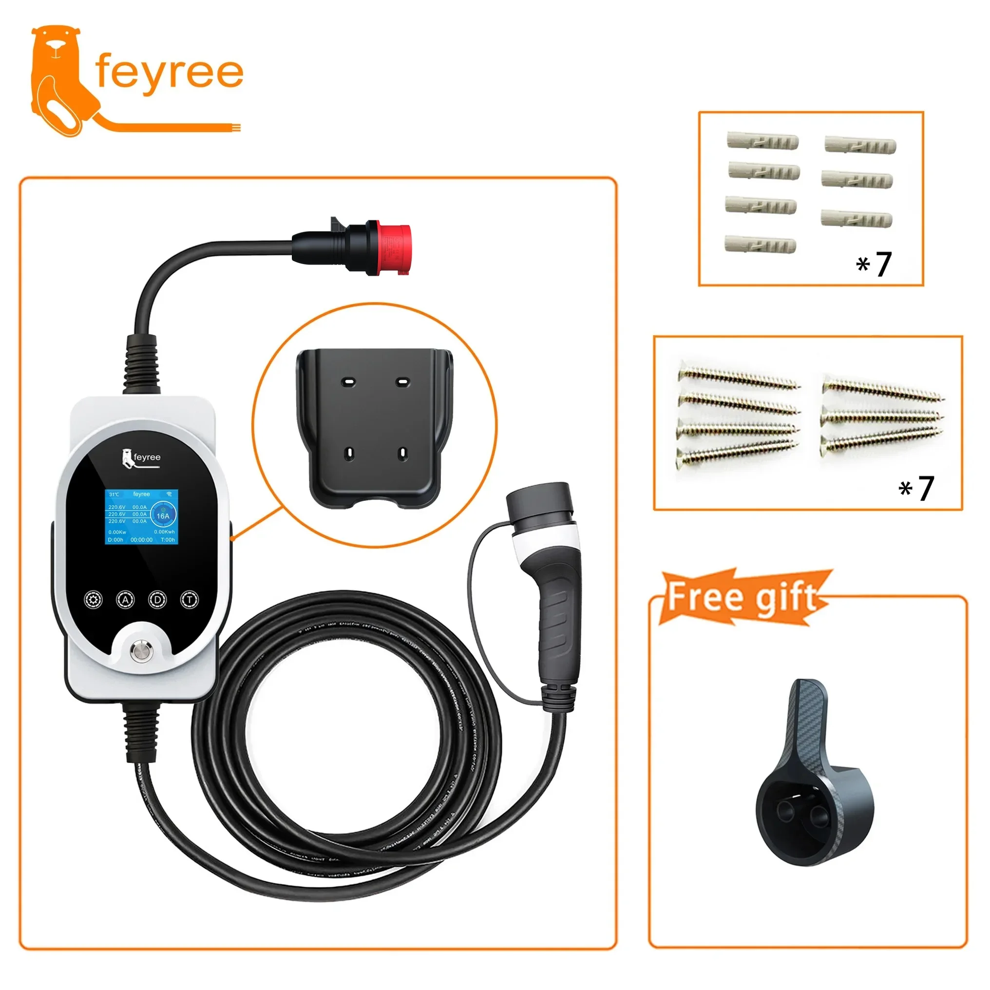 Feyree Typ2 11KW EVSE Wallbox EV Tragbares Ladegerät 16A 3Phase Wi-Fi Smart APP Control Ladestation für Elektroauto-Ladegerät – Detail 20