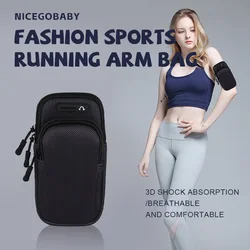 Nicegobaby-Bolsa de brazo con conector para auriculares, bolsa Universal impermeable y transpirable para deportes, correr, gimnasio, soporte para teléfono, 7,5 pulgadas