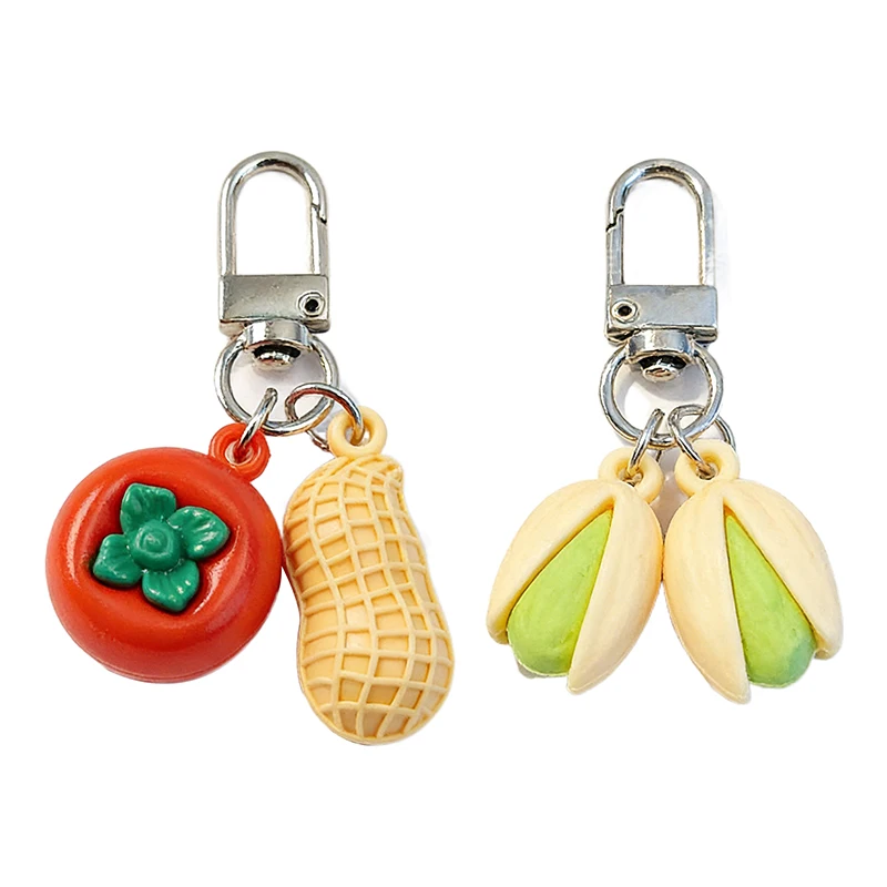 Porte-clés pendentif kaki réaliste de haute qualité, 2 pièces, porte-bonheur, cadeau porte-bonheur