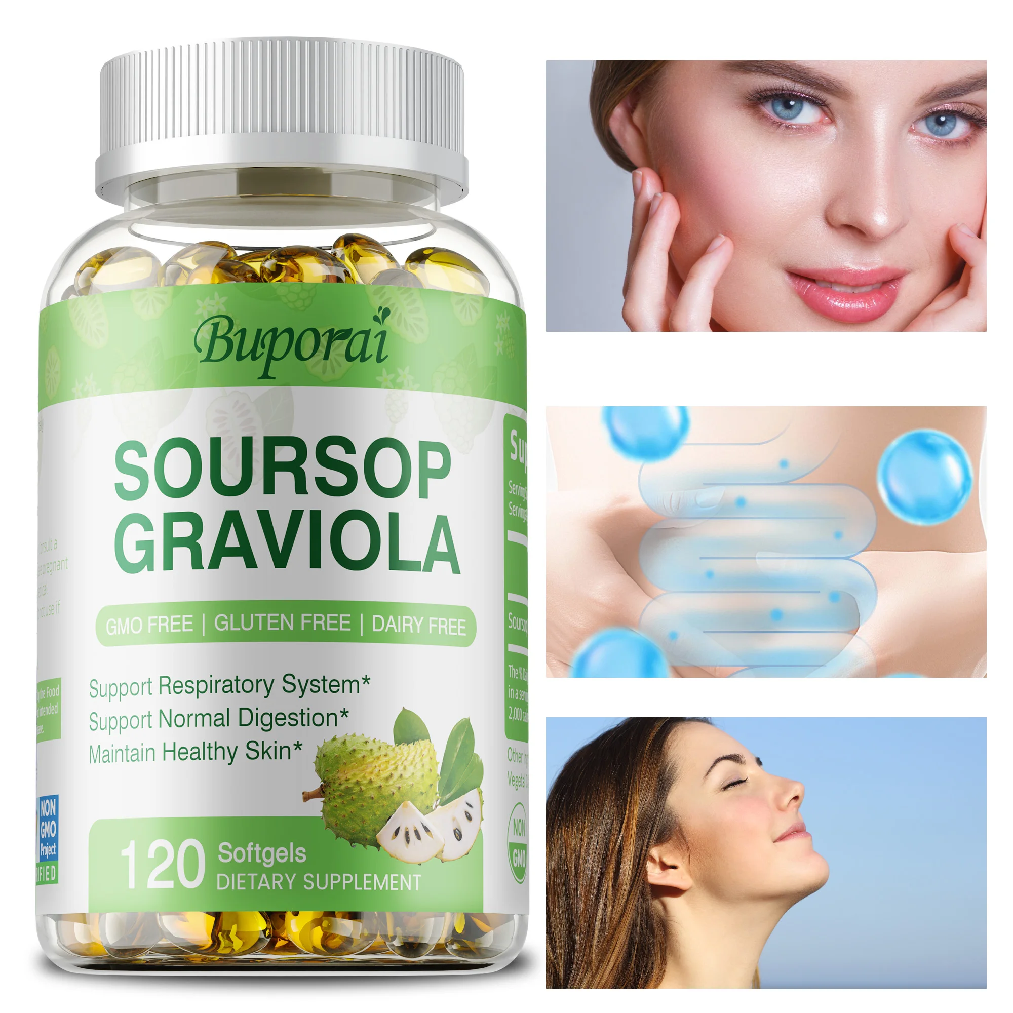 

Soursop Graviola Capsules - Promotes Natural Digestion, Supports Healthy Cell Growth,Promote Skin Health - 120 Capsules