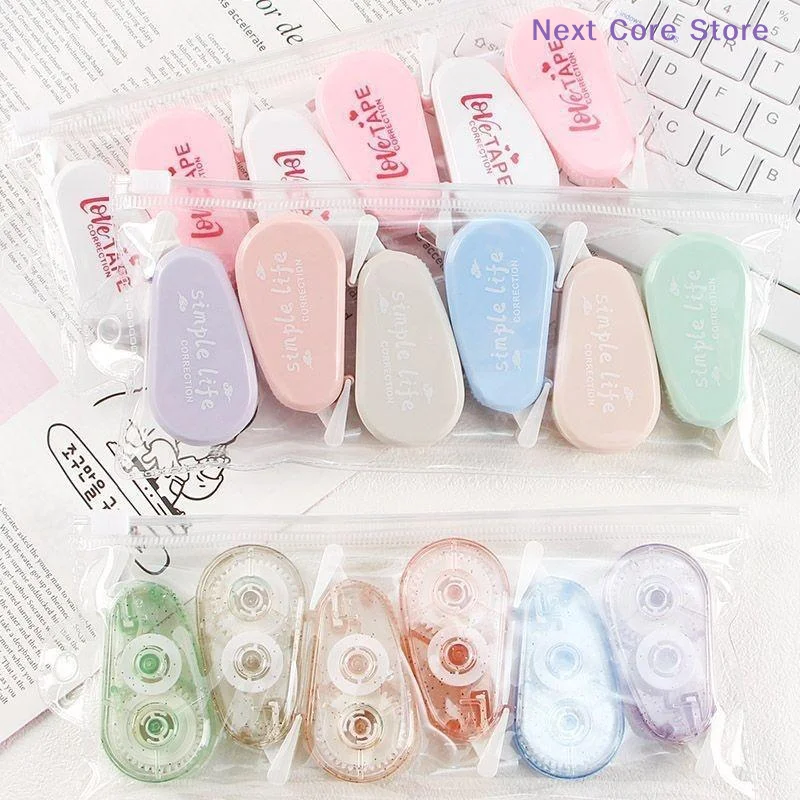 [NC]6Pcs Mini Correction Tapes Cute Pastel Colors Smooth Application Perfect For Students School Homework Office Daily Use[NC]