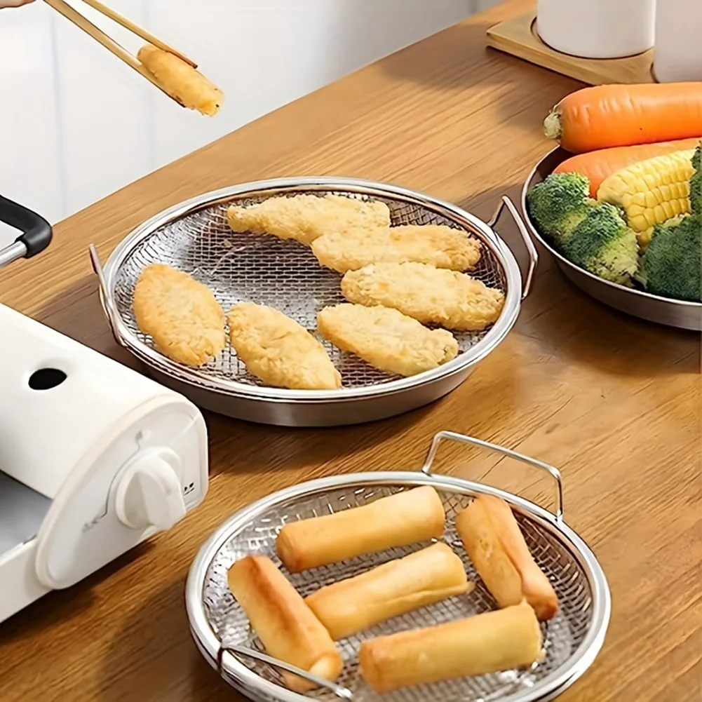 

Kitchen Oil Filter Pan Stainless Steel Frying Oil Filter Pan Fine Mesh Filter Basket Frying Grill Food Tools