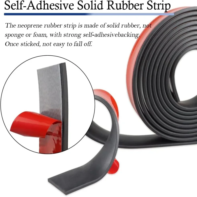 50cm Self Adhesive Rubber Strips DIY High Temperature Resistant Furniture Reduce Vibration Anti-skid Anti-collision Gasket