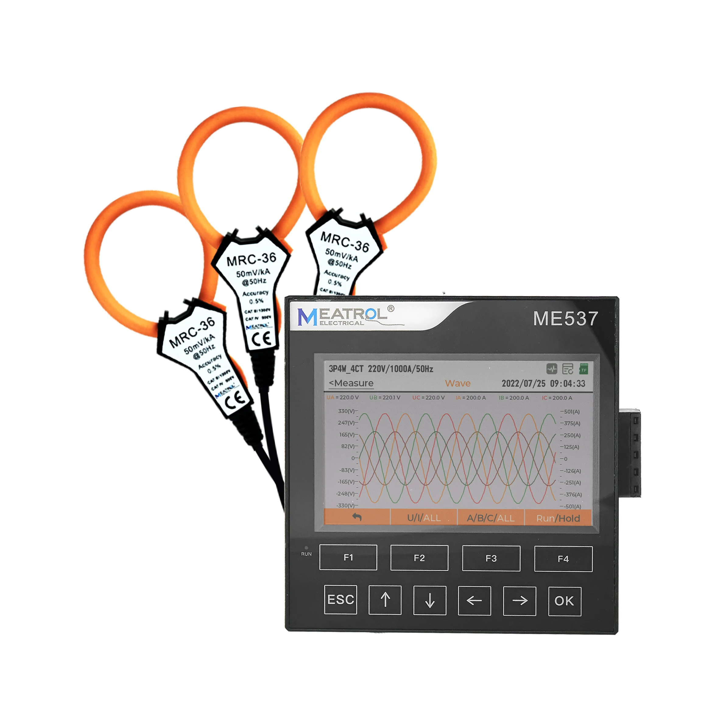 MEATROL 96*96mm Ethernet Panel Meter Modbus TCP Energy Consumption Analysis Power Quality An alyzer ME537 Panel