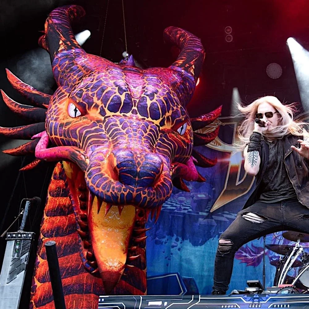Giant Inflatable Half‑Body Dragon Head Model, Lifelike Animal Head, Concert Performance Stage Event Decoration Display Props