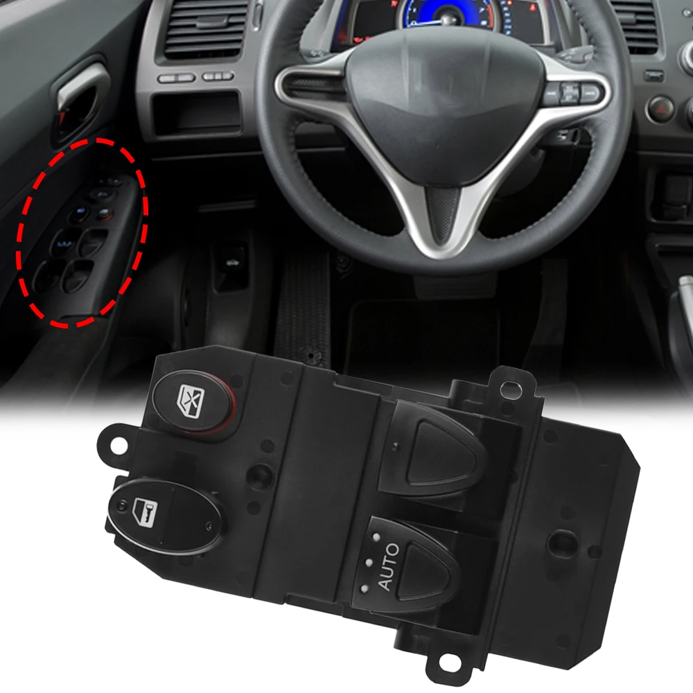 Honda Civic 2006 2007 2008 2009 2010 2011 16 핀이있는 앞 좌측 운전자 측 파워 윈도우 리프트 스위치 35750-SVA-A11