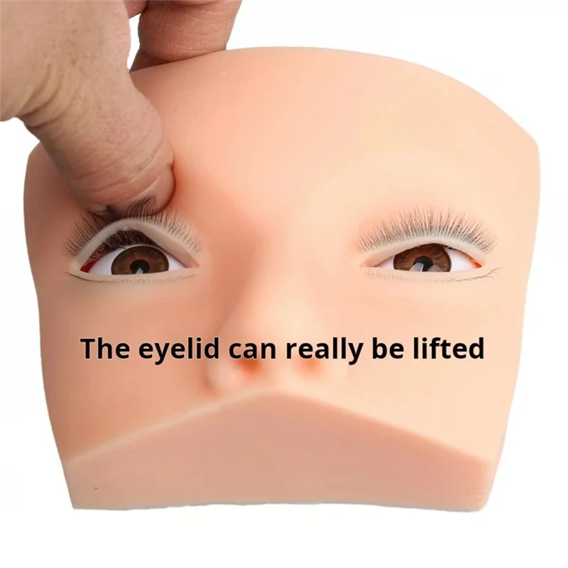 ABZA-New Real 4 Layers Mannequin Head For Eyelash Extension Practice Silicone Doll Head With Open Eye Eyelash