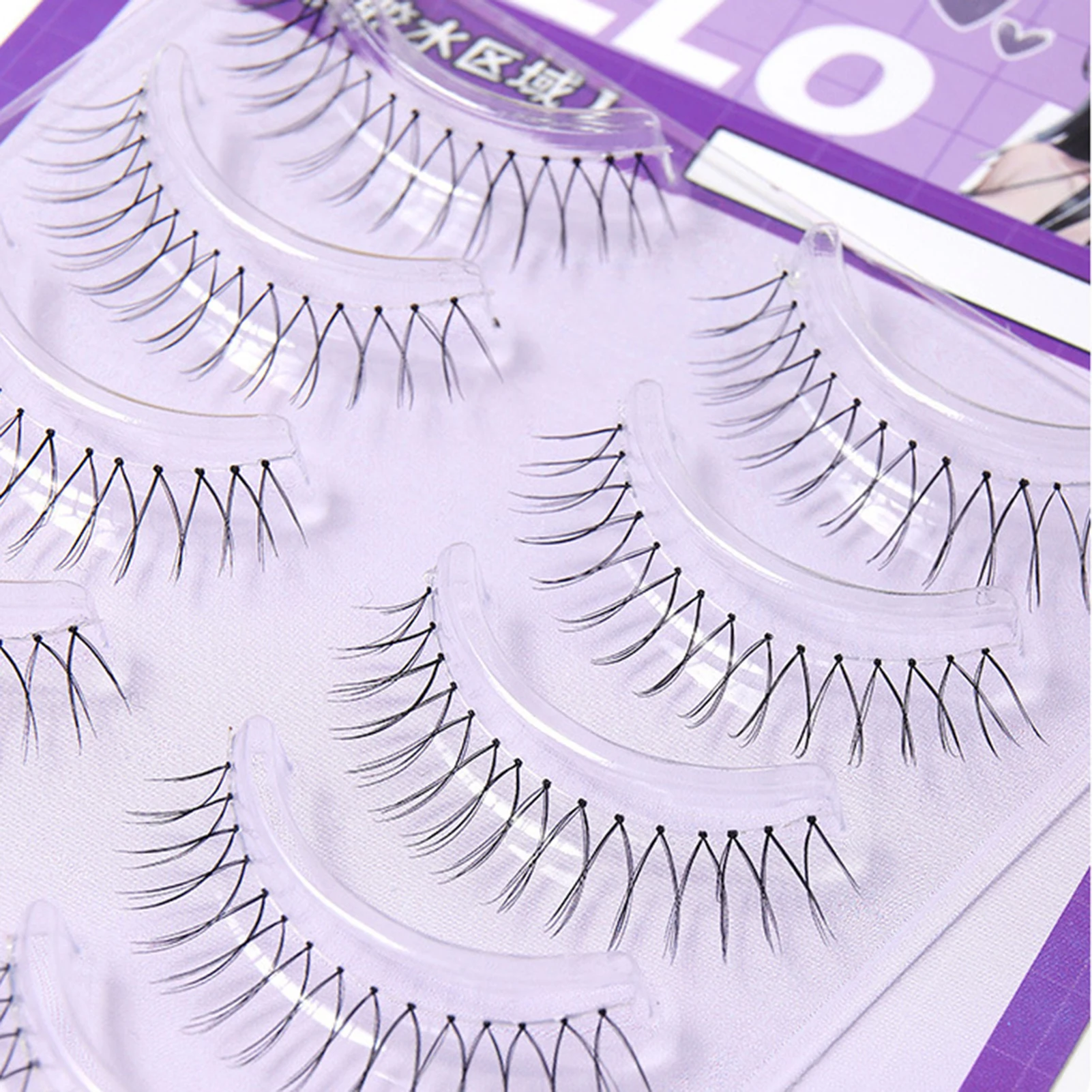 5 Paar falsche Wimpern, koreanische U-förmige Wimpern, verbesserte Wimpern, V-förmig, transparenter Stiel, weiche, natürliche Wimpern, Nerz