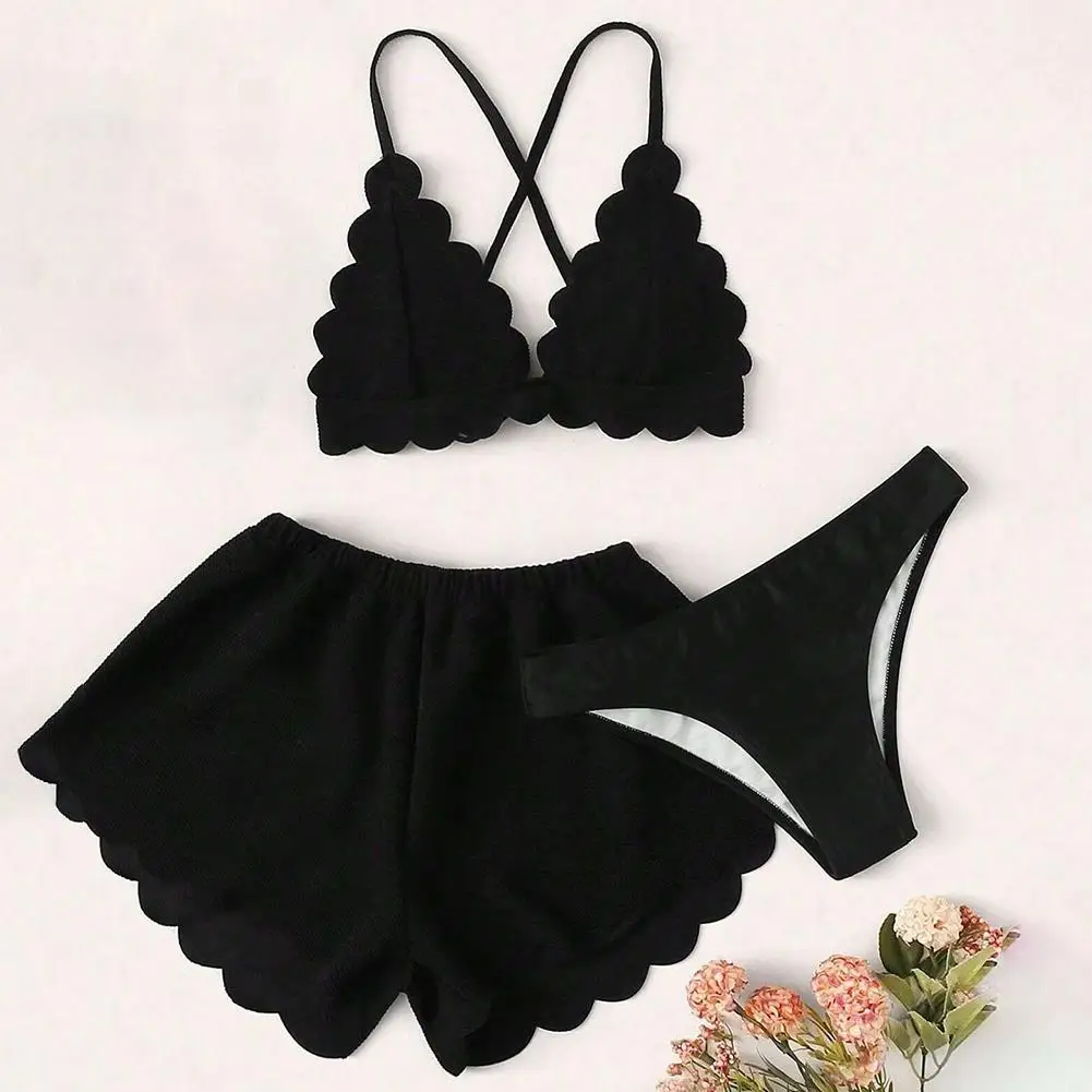 

Fashion Swim Suit Casual Swimsuit S Bust 65cm, Top Length 21cm Sexy Solid Color Bikini Applicable Gender Female