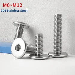 CM M2 M2.5M3 M4 M5 M6 M8 M10 M12 304 Stainless Steel Hex Hexagon Socket Ultra Thin Super Low Flat Head Allen Cap Screw Bolt
