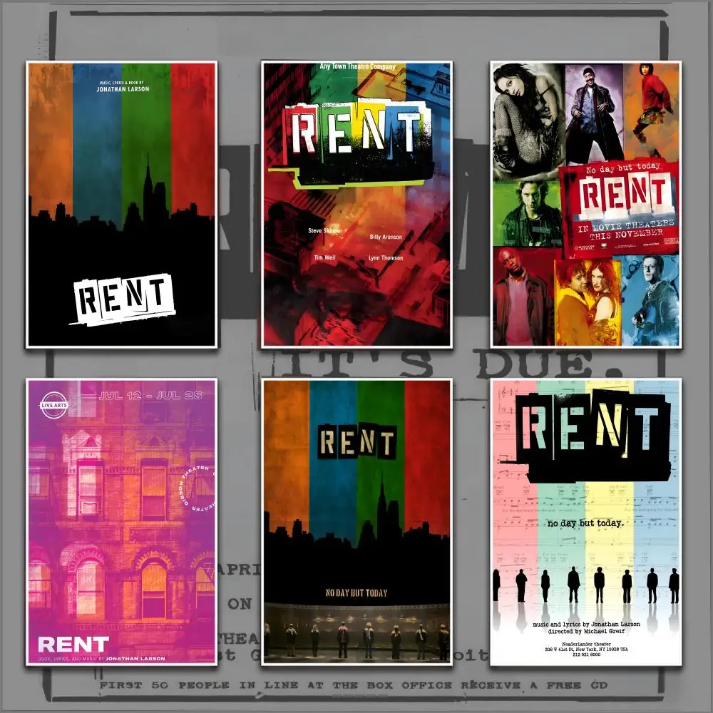 Affiche musicale rock R-Rent en PVC HD, autocollante, imperméable et résistante aux taches, pour la maison et le bureau