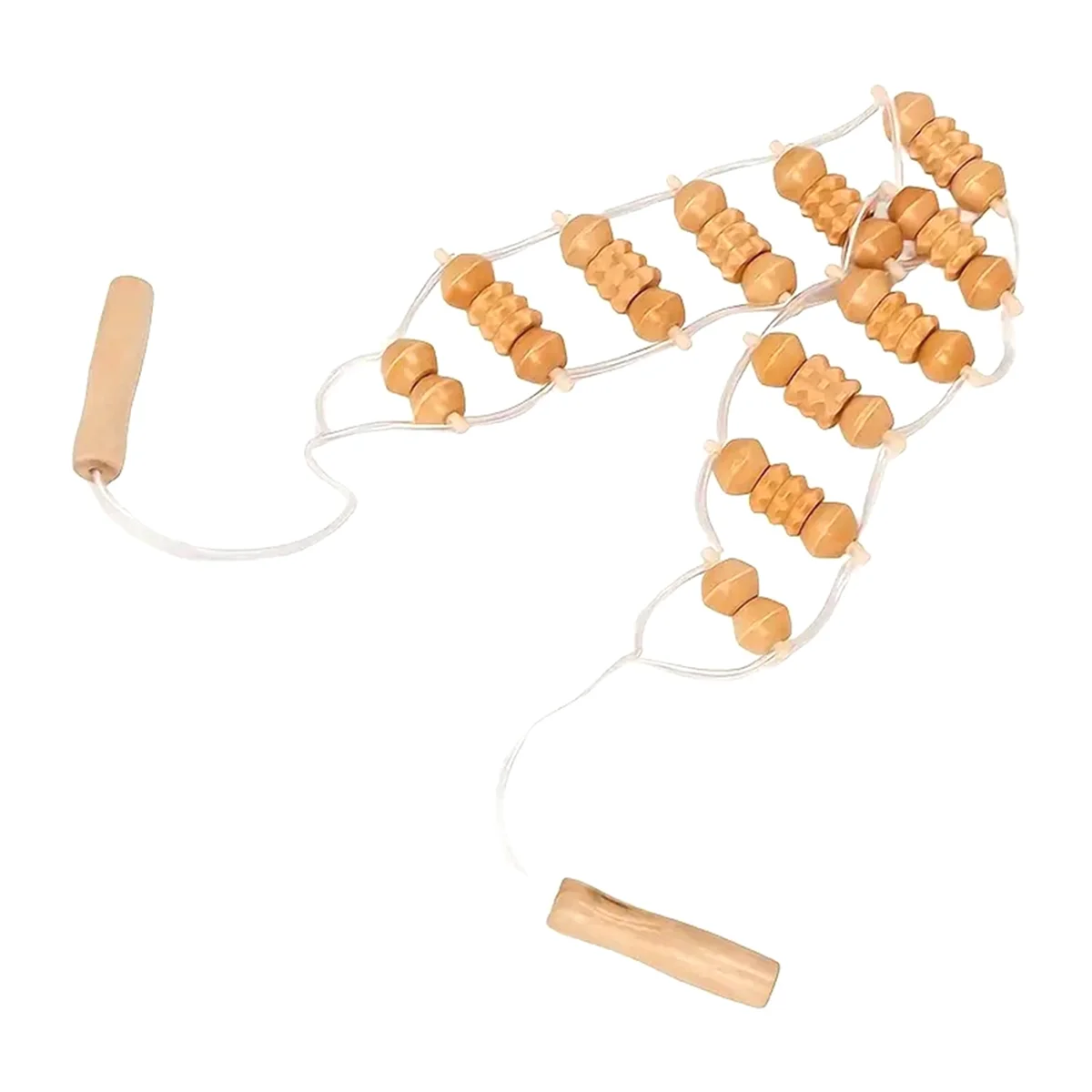 جهاز تدليك الظهر بحبل A71P - أداة تدليك 39.4 بوصة للظهر والرقبة والساقين والخصر وأسطوانة التدليك الخشبية #4