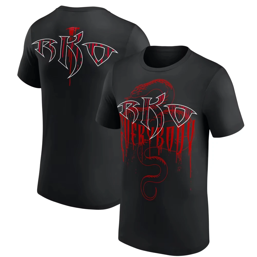 Men's Black Randy Orton RKO Everybody Viper T-Shirt Printed Wrestling Short Sleeve Casual Men's and Women's T-Shirts 2026