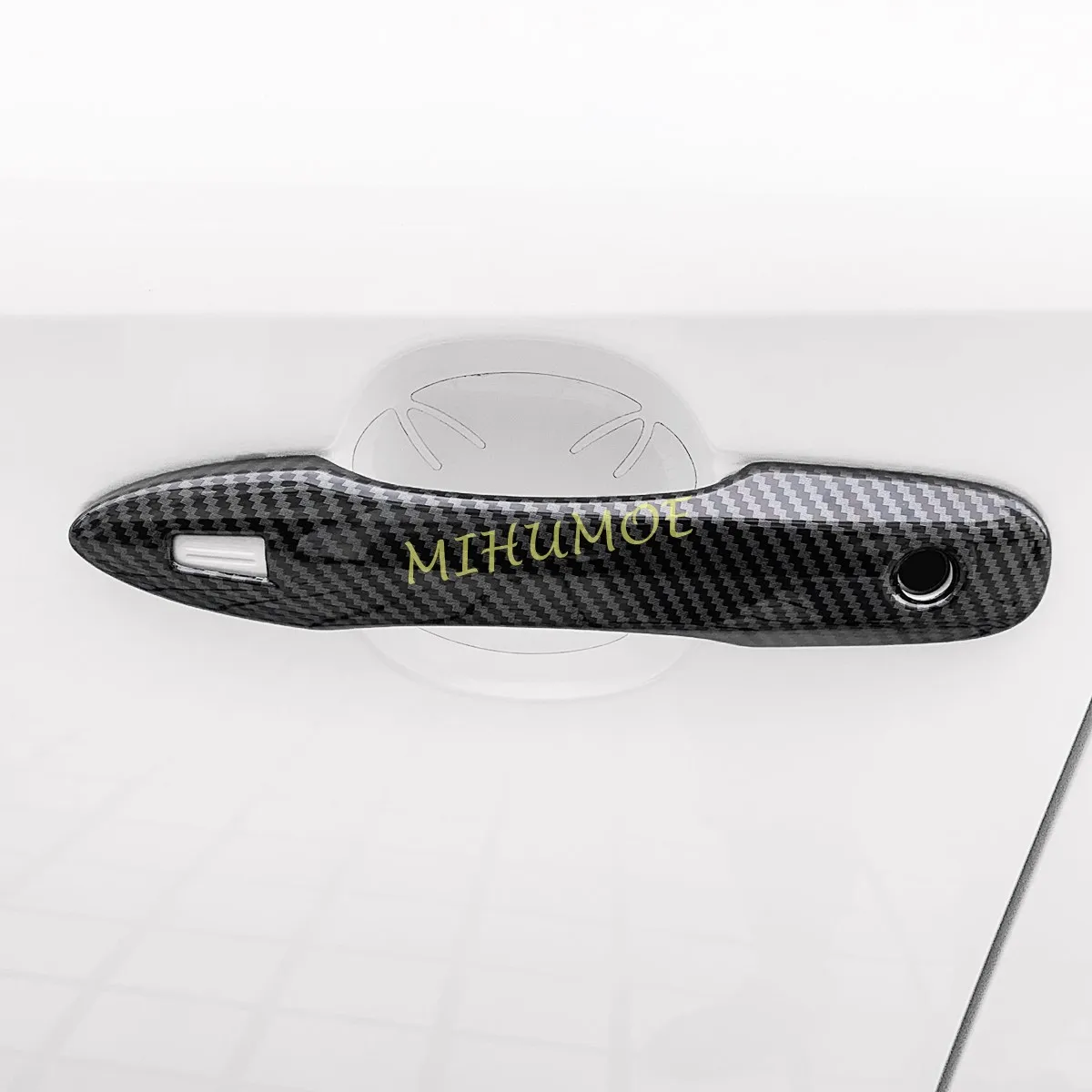 For Toyota bZ4X Corolla Cross Subaru Solterra Suzuki Swace Carbon Fiber Door Handle Strip Cover Trims Accessories