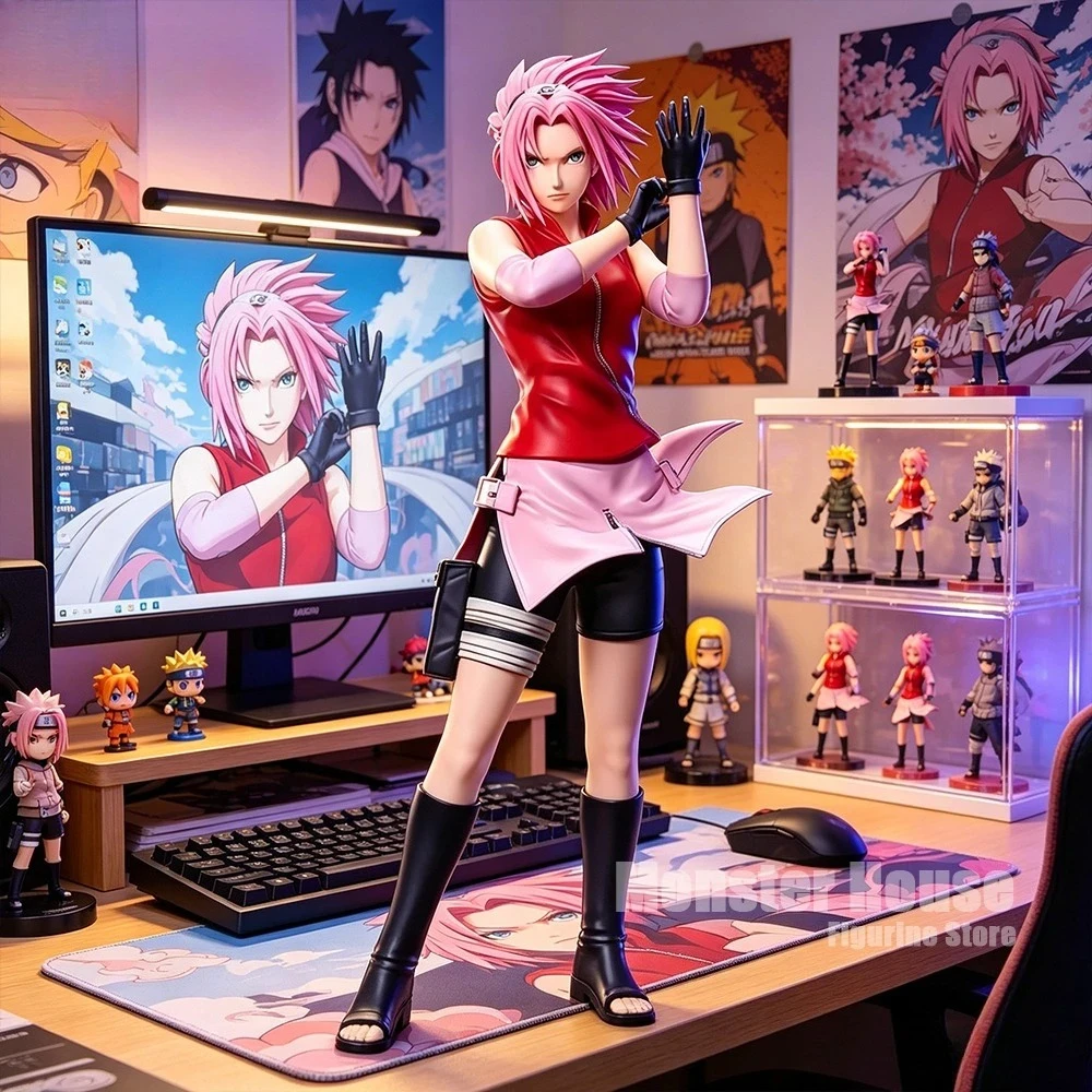27,5cm/10,83 Zoll Anime-Figur Haruno Sakura Actionfiguren PVC-Statue Desktop-Ornament Sammlermodell Spielzeug Geschenke