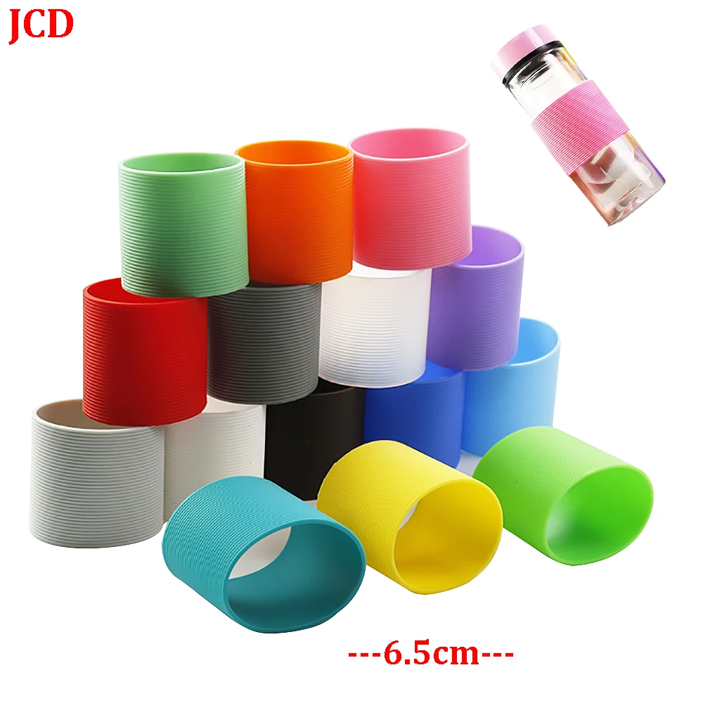 

1Pcs 6.5CM Straight Silica Gel Threaded Cup Middle Cover Glass Water Cup Antiskid Anti Scald Heat Insulation Protective Cover