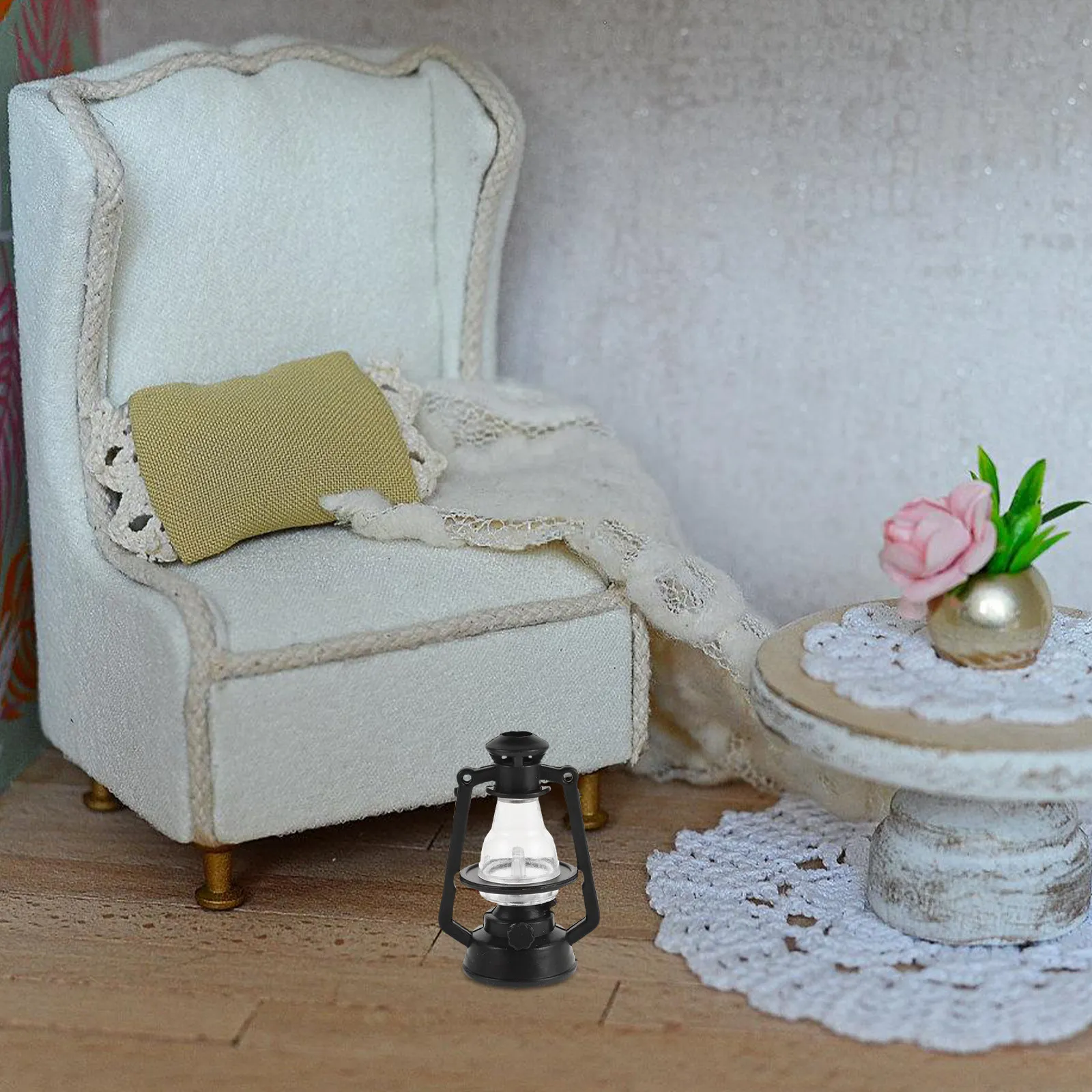 

6Pcs Miniature Lamp Dollhouse Accessories Retro Mini Oil Lantern Vintage Scene Decoration Small House Ornament Lighting