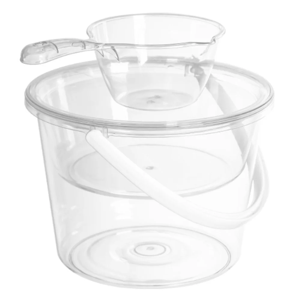 1 set Transparent Foot Washing Bucket Set Large Capacity Plastic Bath Home Beach Sand Storage Carry Handle for Home