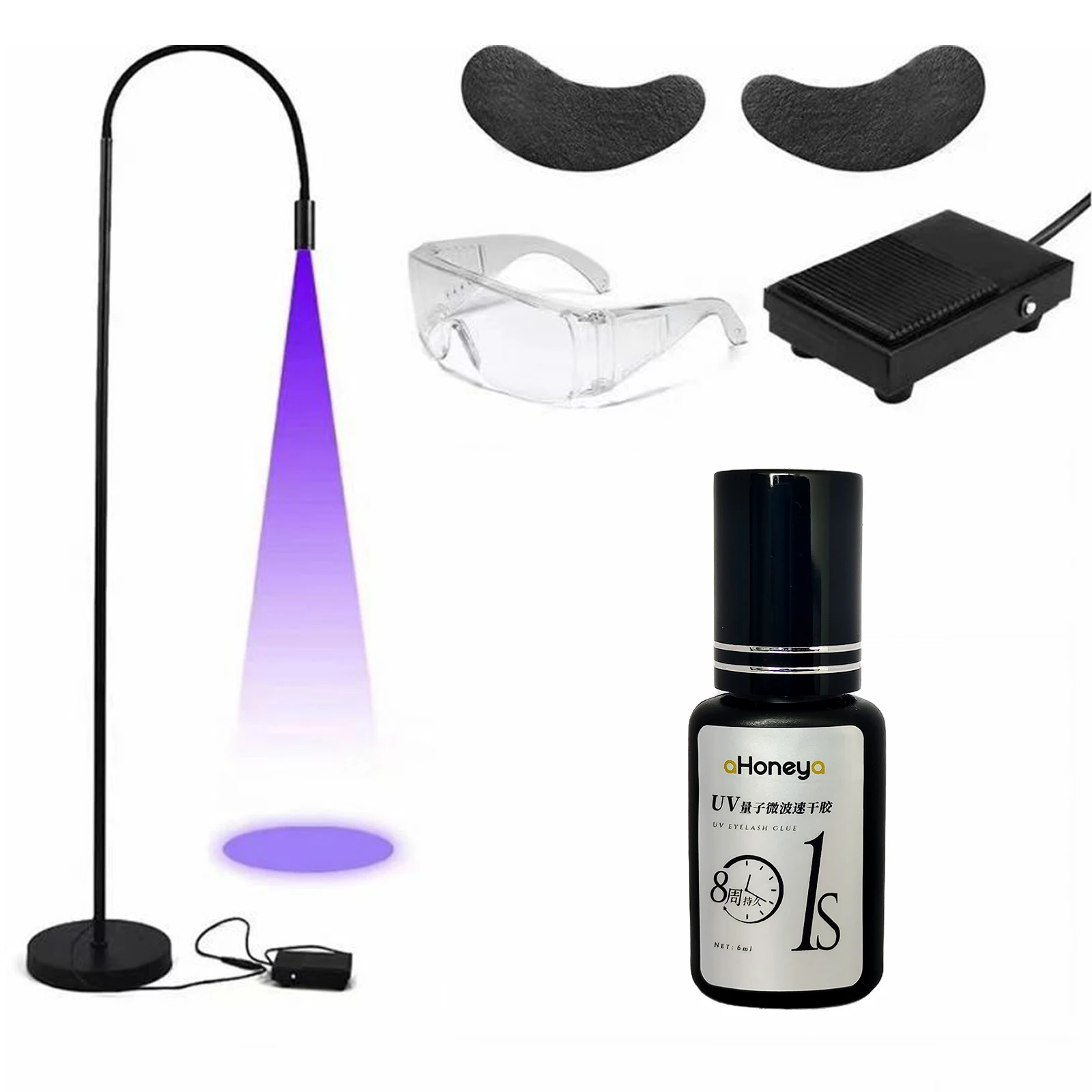 UV Eyelash Glue 6ml Purple Lashes Glue Salon Eyelashes Grafting Glue