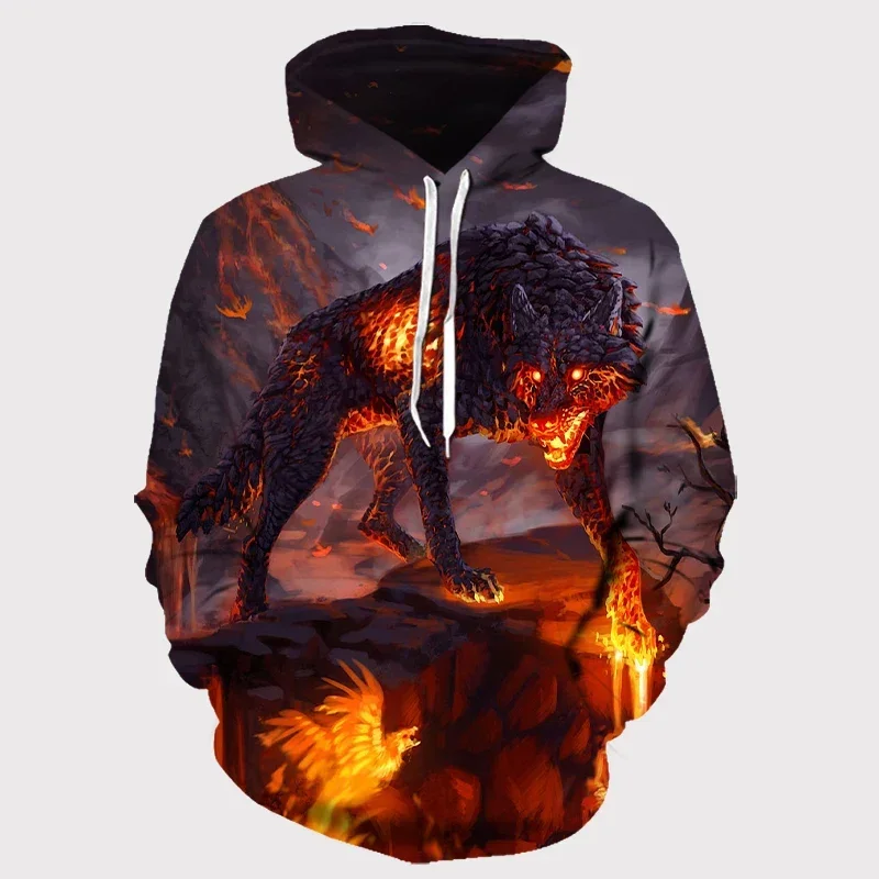 3D-Druck Hoodie mit Wolf-Motiv für Herren und Damen, modischer, lässiger Oversize-Pullover, Hip-Hop, Harajuku, Streetwear – Detail 26