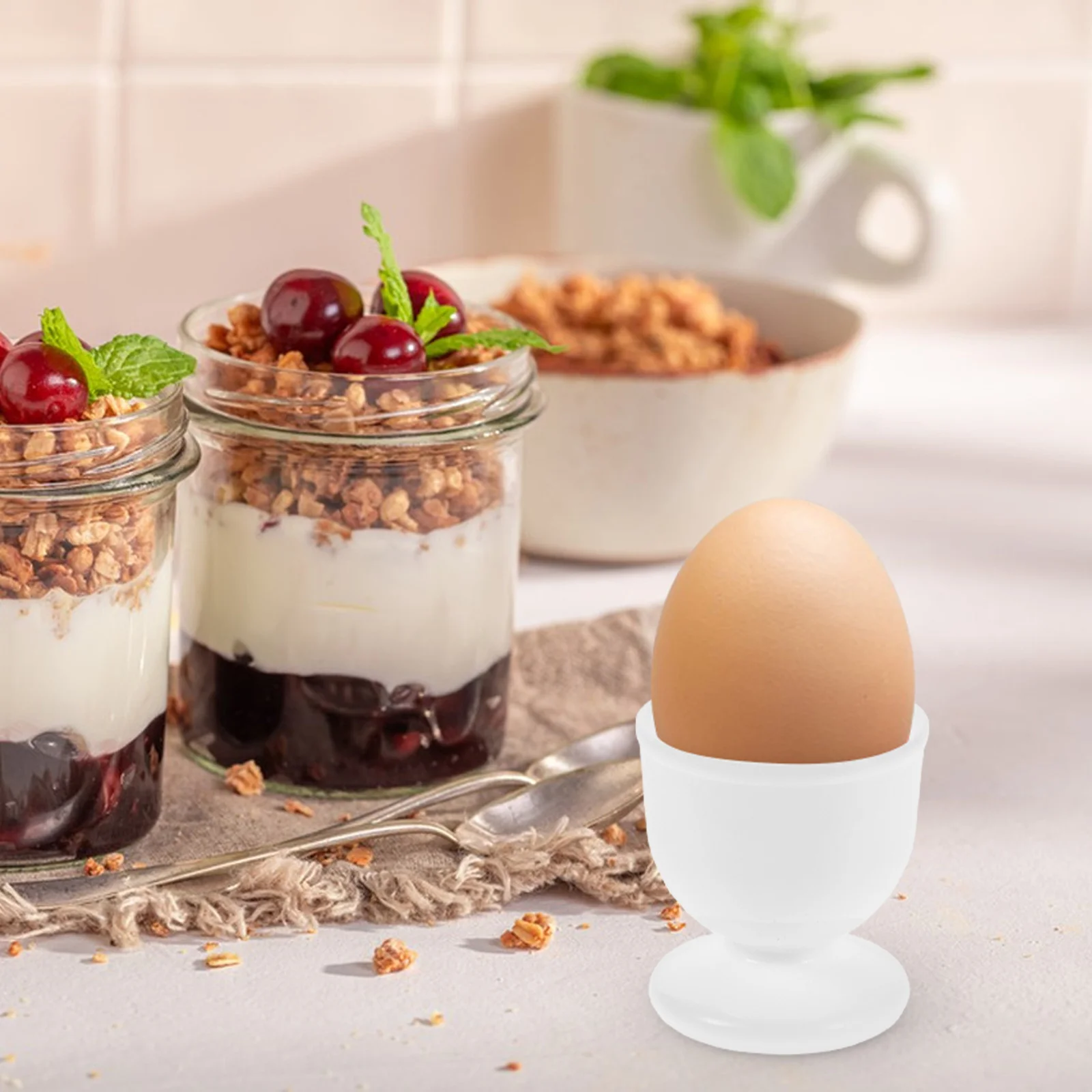 

6 Pcs Cup Holder Egg Fresh Home Supplies European Style Supporting Rack White Countertop Child