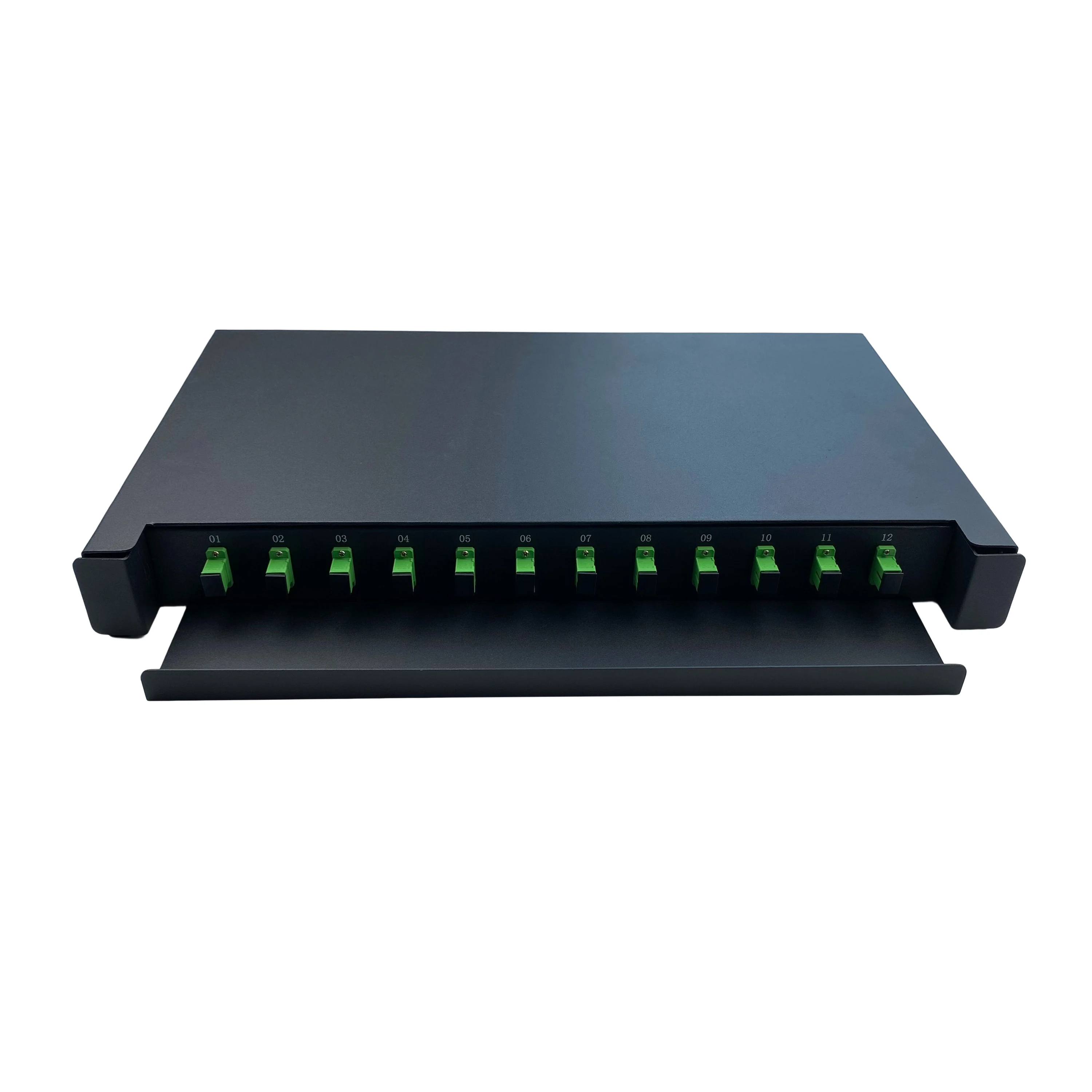 12  Port Fiber Optic Patch Panel 1U 19 Inches Rack Mount LC SC Full Equipment Sliding  drawer type Fiber Patch Panel