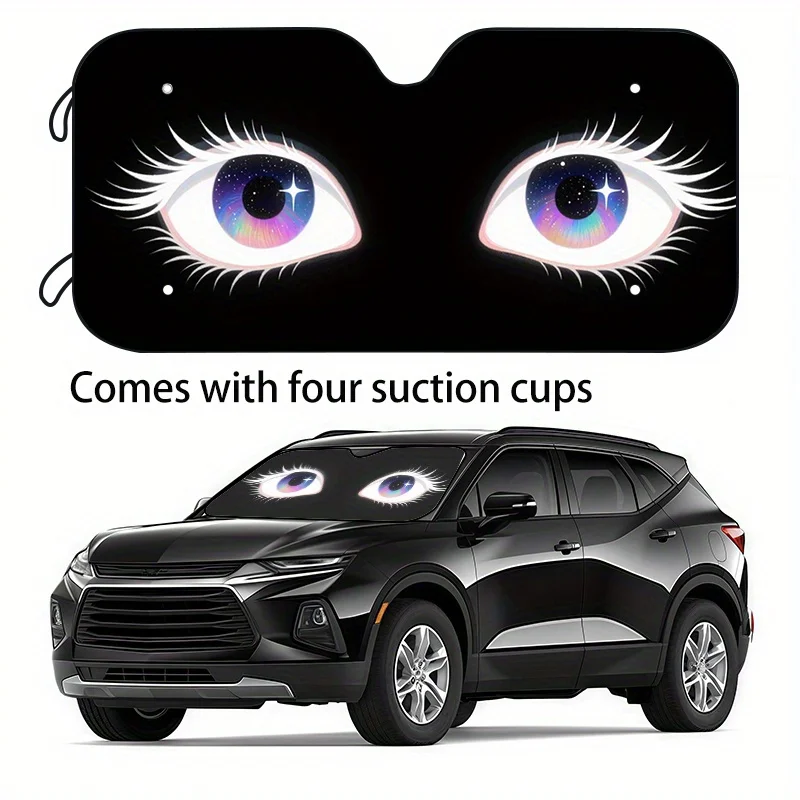 

1pc Fun And Humorous Animal Car Sunshade, Available In 2 Sizes - Universal Fit For Various Vehicle Windshields. Made Of Polyeste