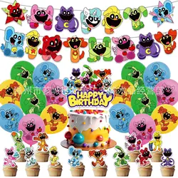 New smiling critters Birthday Party Decoration Set Banner Cake Topper Balloon Backdrop for Kids Party Decoration