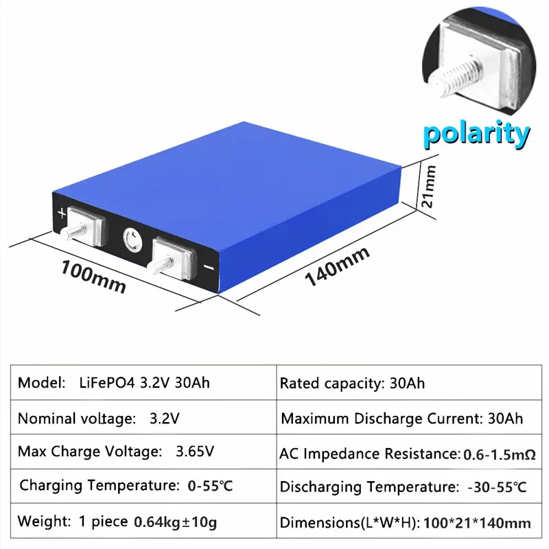 LiitoKala 3.2V 30Ah Lifepo4 แบตเตอรี่ 4S 12.8V 24V แบตเตอรี่ลิเธียมเหล็กฟอสเฟตพลังงานแสงอาทิตย์รถจักรยานยนต์ไฟฟ้าสตั๊ด